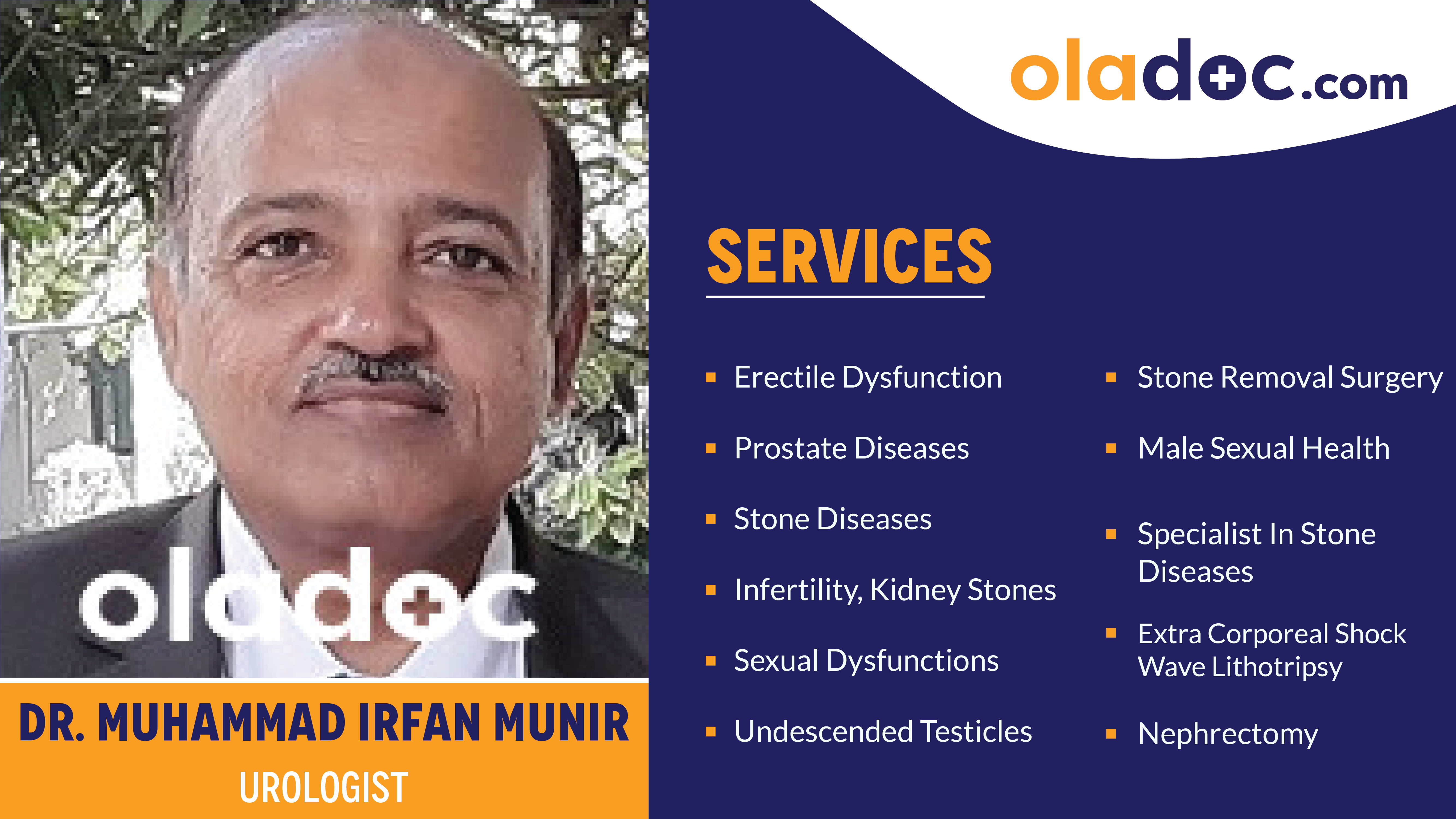 Services provided by Dr.Muhammad Irfan Munir